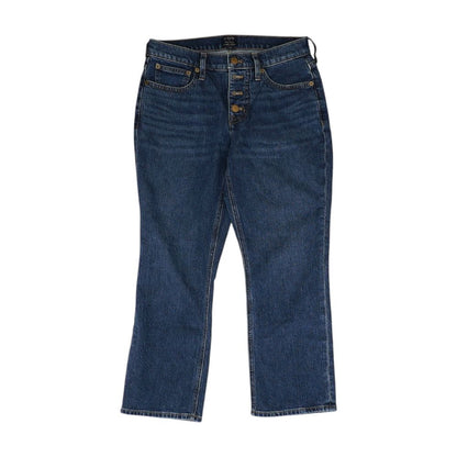 Blue Mid Rise Cropped Jeans