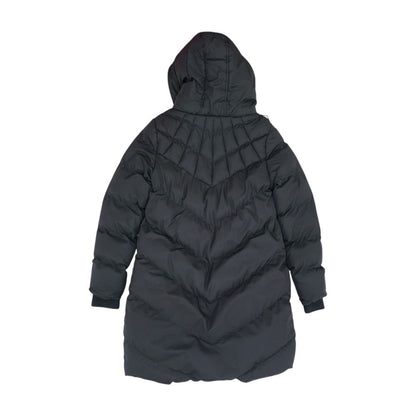Black Solid Puffer Coat