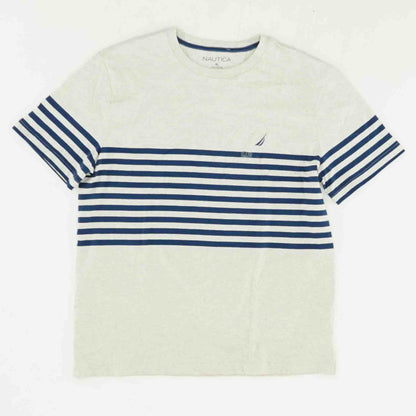 Gray Striped Crewneck T-Shirt