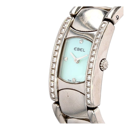 Women's Beluga Diamond Accented Bezel Mother of Pearl Dial Stainless Steel Watch