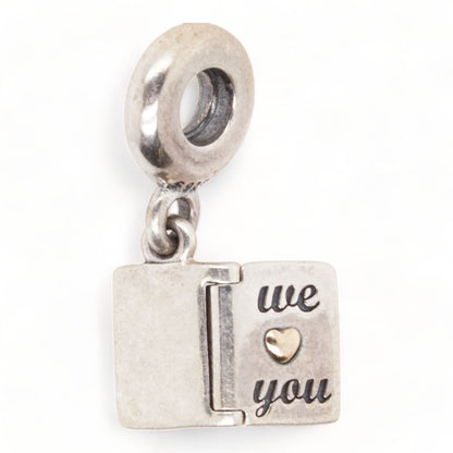 Sterling Silver We Love You Mother's Day Dangle Charm