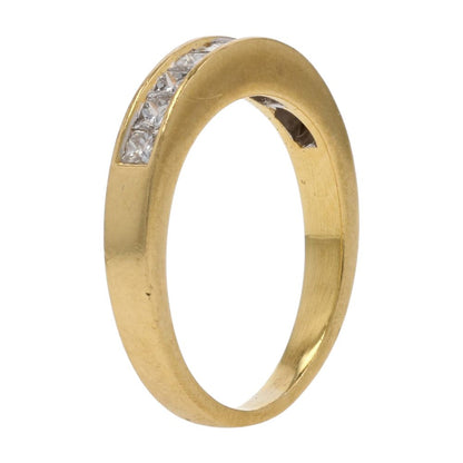 .60 Ct 18K Gold Channel Set Princess Cut Diamond Band