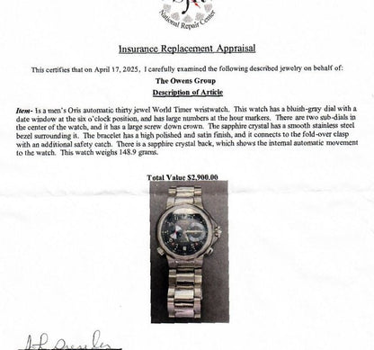 Unisex 2022 World Timer Automatic Stainless Steel Watch