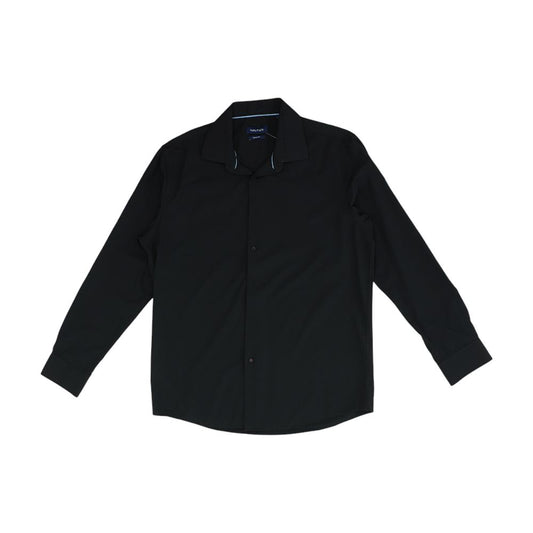 Black Solid Long Sleeve Button Down
