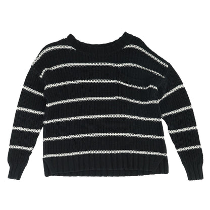 Black Striped Crewneck Sweater