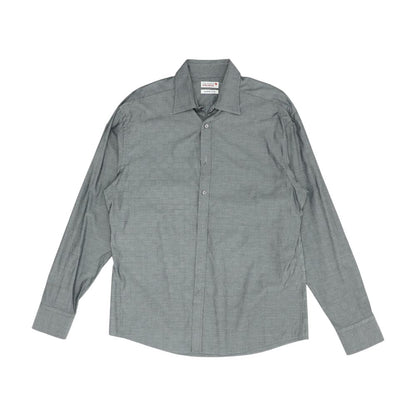 Gray Solid Long Sleeve Button Down