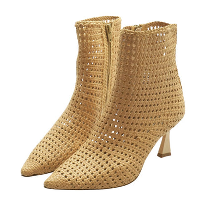 Lonni Booties Light Tan Woven Leather