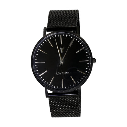 Stainless Steel Black Watch W/ Mesh Band