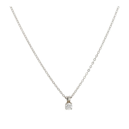 .50 Ct 14K White Gold Diamond Basket Set Solitaire Pendant Necklace