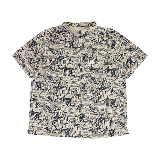 White Graphic Outdoor Button Down