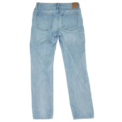 Blue Solid Low Rise Straight Leg Jeans
