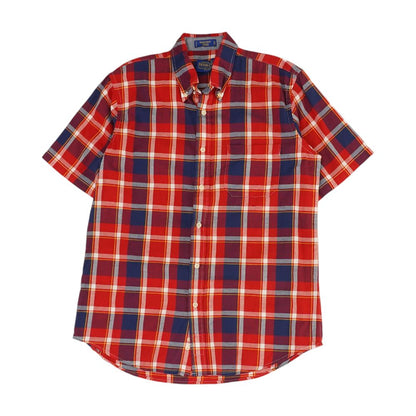 Red Plaid Short Sleeve Button Down