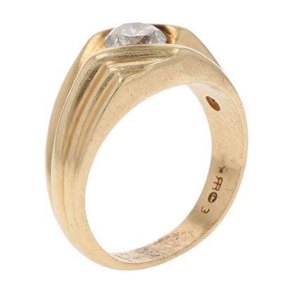 .85 Ct 14K Gold With Tension Set Round Diamond Cocktail Ring