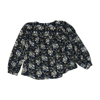 Navy Floral 3/4 Sleeve Blouse