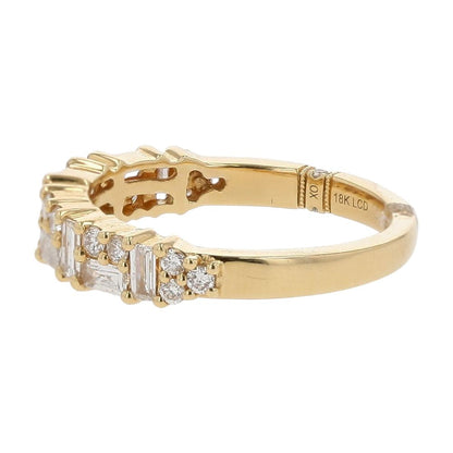 .60 Ct 18K Gold Baguette And Round Lab Grown Diamond Band