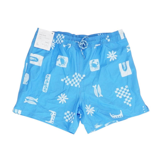 Blue Graphic Swim Shorts