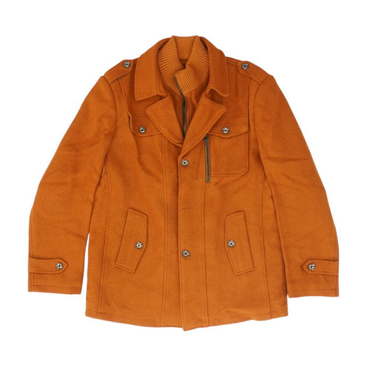 Orange Peacoat Coat