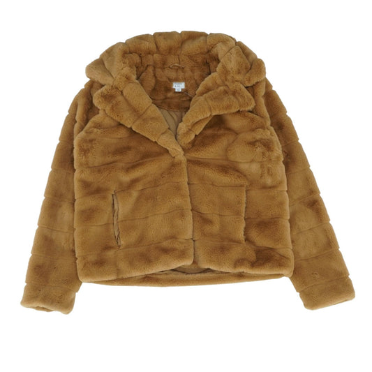 Brown Solid Fur Jacket