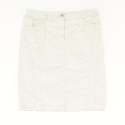 Tan Solid Midi Skirt