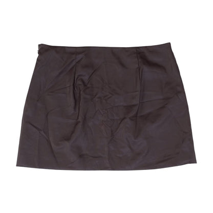 Brown Solid Mini Skirt