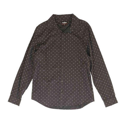 Black Graphic Long Sleeve Button Down
