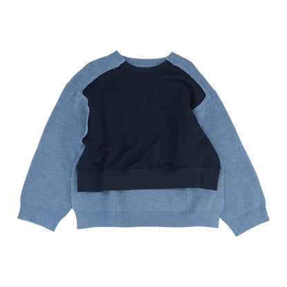 Blue Color Block Crewneck Sweater