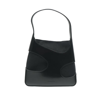 Black Small Shoulder Bag with Cut-Out Detailing