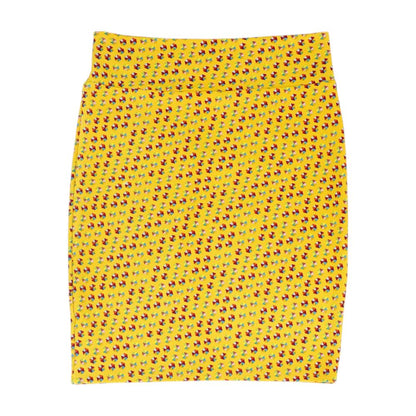 Yellow Misc Midi Skirt