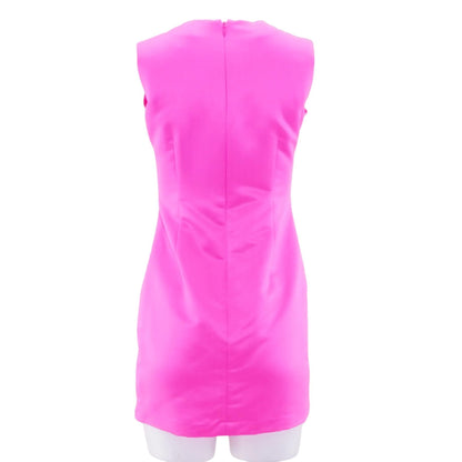 Neon Pink Solid Mini Dress