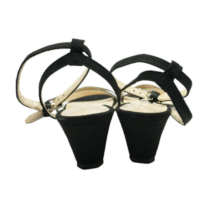 Black Wedged Sandals