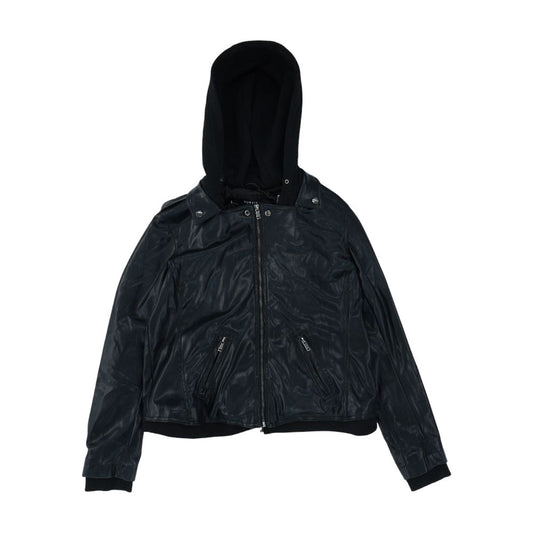 Black Plus Faux Leather Jacket