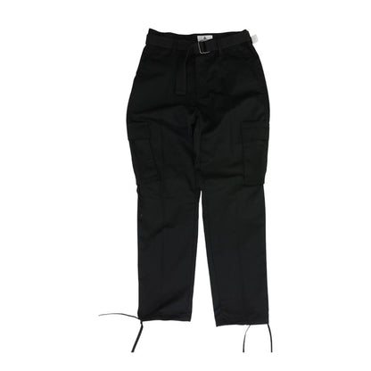 Black Solid Cargo Pants