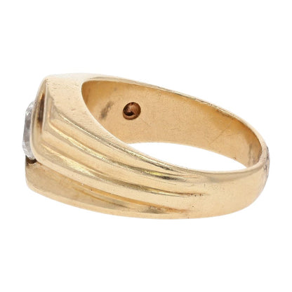 .85 Ct 14K Gold With Tension Set Round Diamond Cocktail Ring