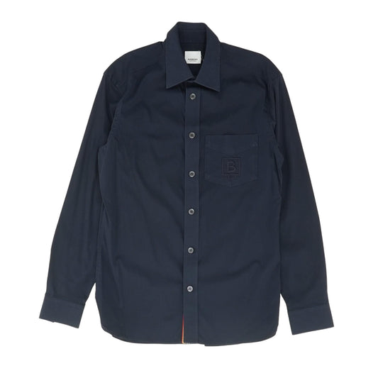 Navy Solid Chappel B Box Long Sleeve Button Down