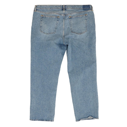 Blue Solid Low Rise Relaxed Jeans