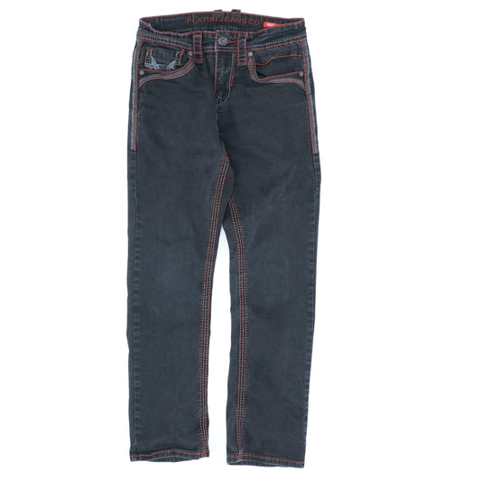 Black Solid Bootcut Jeans