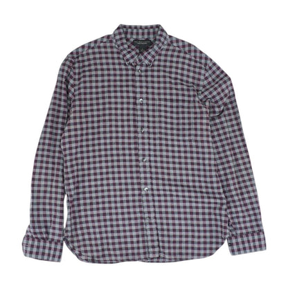 Maroon Check Long Sleeve Button Down
