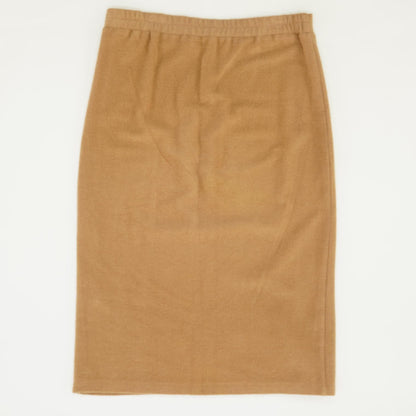 Brown Solid Midi Skirt