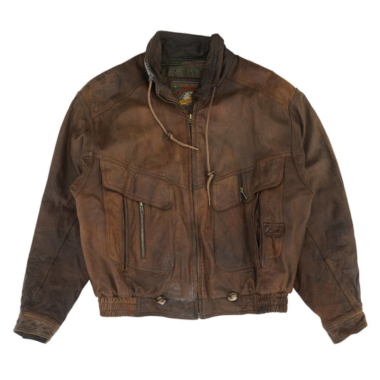 Vintage Brown Solid Bomber Jacket