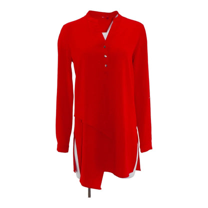 Red Solid Midi Dress
