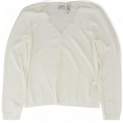 Ivory Solid Cardigan Sweater