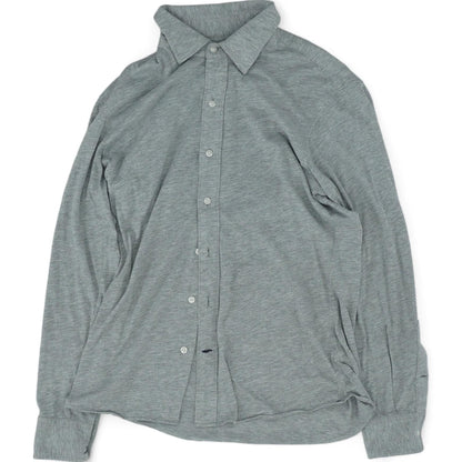 Gray Solid Long Sleeve Button Down