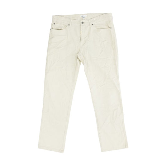 Beige Solid Casual Pants