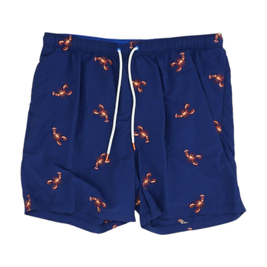 Navy Embroidery Detail Swim Shorts