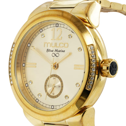 Gold-Tone Blue Marine Stainless Steel Watch