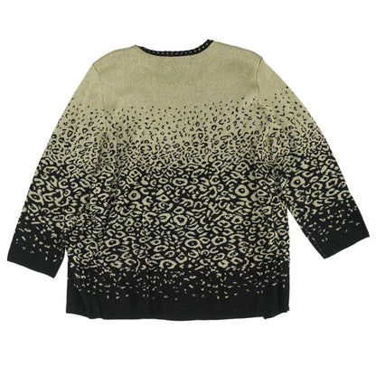 Black Animal Print Crewneck Sweater