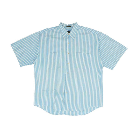 Blue Striped Short Sleeve Button Down