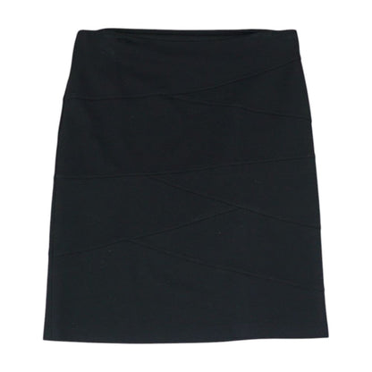 Black Solid Midi Skirt