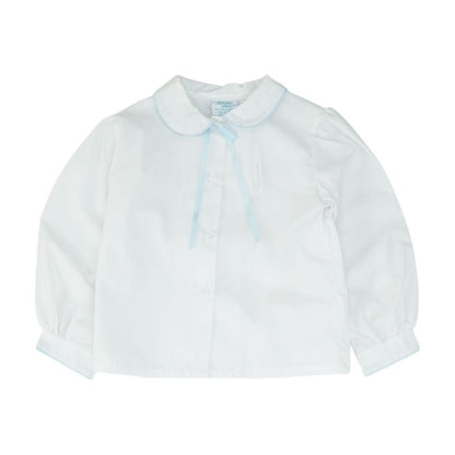 White Solid Long Sleeve Blouse