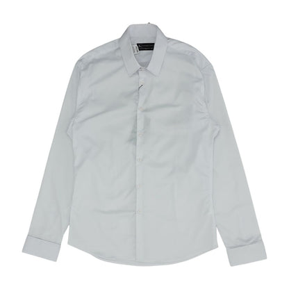 White Solid Long Sleeve Button Down